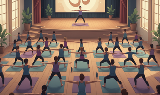 イベントヨガのレイアウト図シアター型ステージ