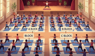 イベントヨガのセクション分割型レイアウト