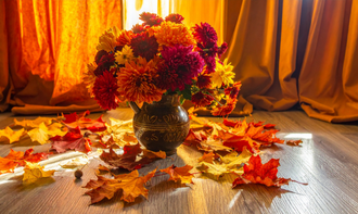 秋の装飾で盛り上げるイベントヨガ