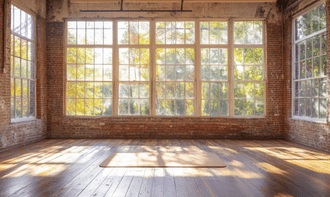 暖房完備の室内スタジオで幅広い年齢層が参加できるイベントヨガ