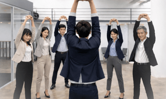 認定取得を目的とした健康経営ヨガの実施風景